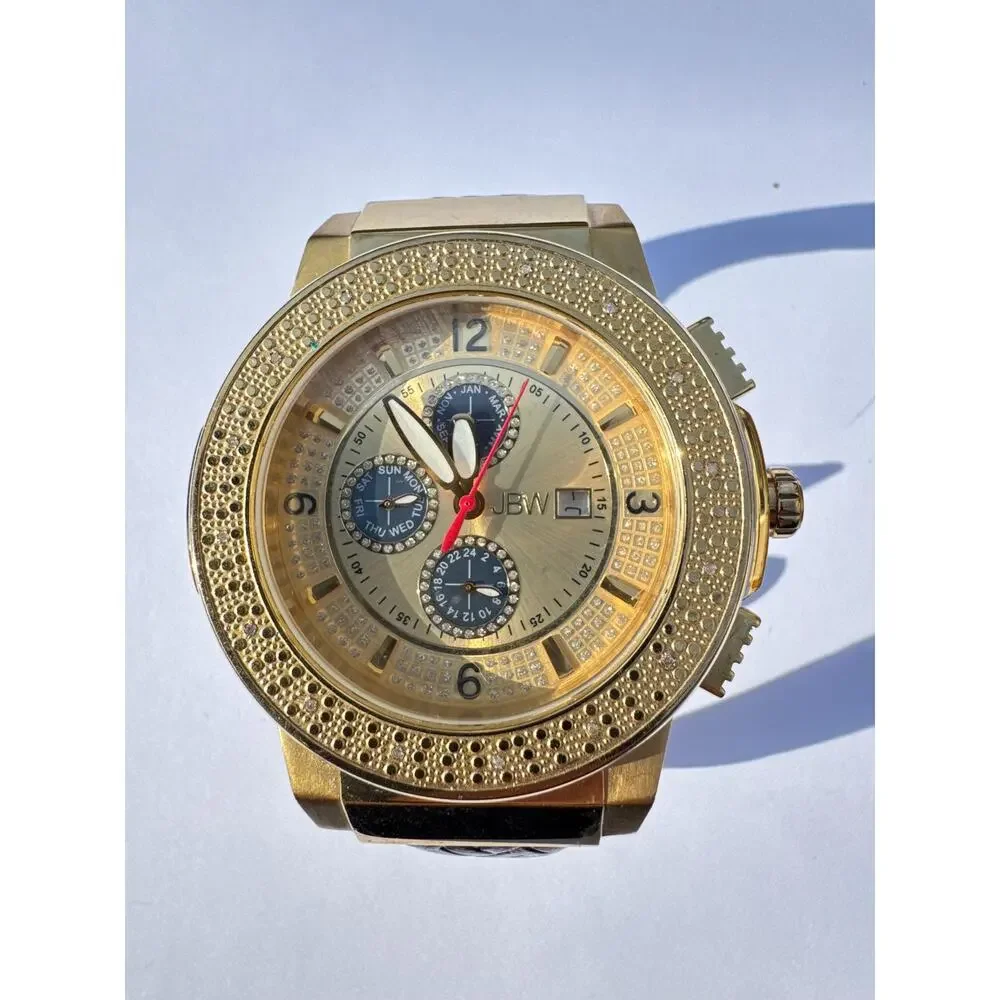 JBM Mens Diamond 46mm 0.16ctw Watch Estate Pre Owned Needs New Battery